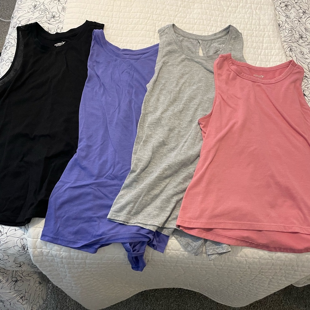 Old Navy Active Tank Bundle - Black, Purple, Grey, and Pink (all XS’s)